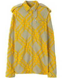 Burberry - Check-pattern Wool-blend Shirt - Lyst