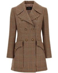 Etro - Prince Of Wales Double-Breasted Coat - Lyst