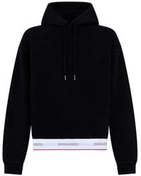DSquared² - Logo-Tape Relax-Fit Hoodie - Lyst