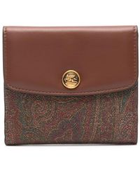 Etro - Paisley Textured Leather Wallet - Lyst