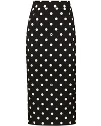 Dolce & Gabbana - Polka-dot Pencil Skirt - Lyst