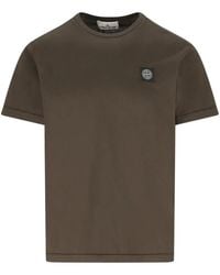 Stone Island - Logo-Patch Short-Sleeve T-Shirt - Lyst