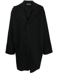 Yohji Yamamoto - Single-Breasted Hooded Coat - Lyst