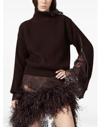 GIUSEPPE DI MORABITO - Lace-Trim Ribbed-Knit Sweater - Lyst