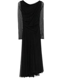 Talbot Runhof - Embellished Sheer Midi Dress - Lyst