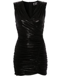 Elisabetta Franchi - Drapiertes Kleid mit V-Ausschnitt - Lyst