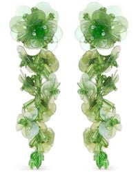 Oscar de la Renta - フローラルスパンコール ピアス - Lyst