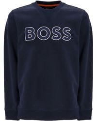 BOSS - Sweatshirt mit Logo-Stickerei - Lyst