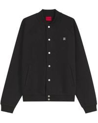 HUGO - Interlock-Jersey Bomber Jacket With Stacked-Logo Trim - Lyst