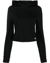 Calvin Klein - Cropped Logo Hoodie - Lyst