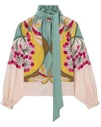 La DoubleJ - Cerere Ruffled Pussy-Bow Blouse - Lyst