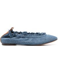 Lanvin - Denim Ballerina Shoes - Lyst