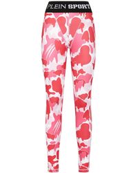 Philipp Plein - Camouflage-Print Logo-Waistband Leggings - Lyst