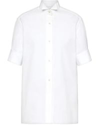 Maison Margiela - Wing-Collar Short-Sleeve Shirt - Lyst
