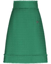 Dolce & Gabbana - Raschel Tweed Midi Skirt - Lyst