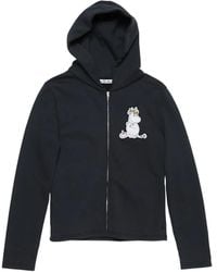 Acne Studios - Felpa Con Applicazione Unicorno, Zip E Cappuccio - Lyst