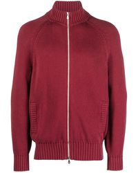 Brunello Cucinelli - Zip-Front High-Neck Knitted Cardigan - Lyst
