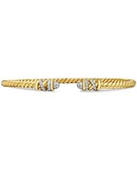 David Yurman - 18Kt Petite Helena Cablespira Station Diamond Bracelet (3Mm) - Lyst