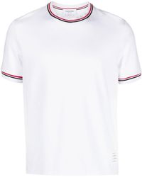 Thom Browne - Camiseta con cuello redondo y logo - Lyst
