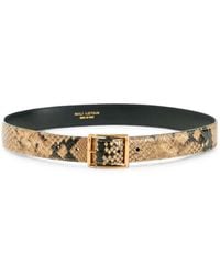 Nili Lotan - Snake-Effect Leather Belt - Lyst