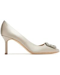 Manolo Blahnik - Hangisi 70 Crystal-Buckle Pumps - Lyst