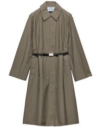 Prada - Checked Technical Fabric Trench Coat - Lyst