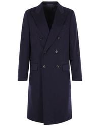 Caruso - Manteau Croisé À Revers Crantés - Lyst