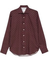 Eleventy - Polka-Dot Long-Sleeve Shirt - Lyst