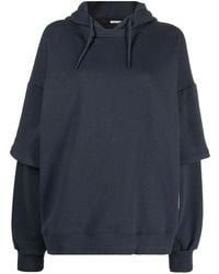 ROTATE BIRGER CHRISTENSEN - Double-Sleeve Organic Cotton Hoodie - Lyst
