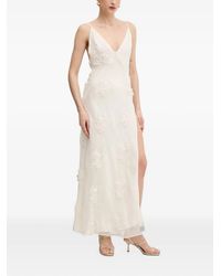 Bardot - Floral-Appliqué V-Neck Maxi Dress - Lyst