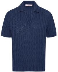 Orlebar Brown - Burnham Swift Open-Knit Polo Shirt - Lyst