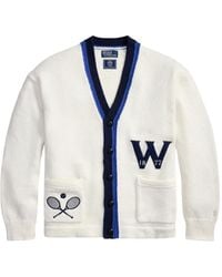 Polo Ralph Lauren - X Wimbledon 2026 Striped Patch Cotton Cardigan - Lyst