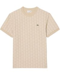 Lacoste - T-Shirt mit Jacquard-Monogramm - Lyst