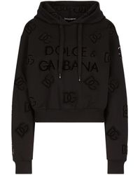 Dolce & Gabbana - Hoodie Van Katoenblend Met Geperforeerd Logo - Lyst
