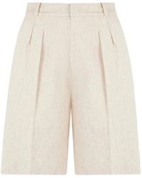 Manière De Voir - Lorette Linen Double Pleat Shorts - Lyst