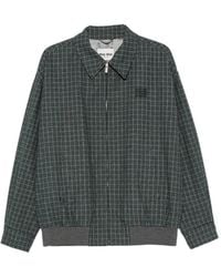 Miu Miu - Check-Pattern Logo-Patch Jacket - Lyst