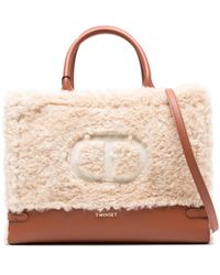 Twinset - Shearling Top-handle Tote Bag - Lyst
