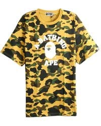 A Bathing Ape - Camouflage-Print Logo-Print T-Shirt - Lyst
