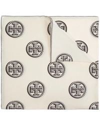 Tory Burch - Logo-Print Silk Scarf - Lyst
