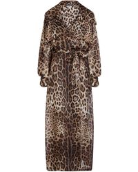 Dolce & Gabbana - Leopard-print Organza Trench Coat - Lyst