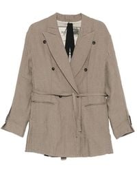 Masnada - Blazer Con Doble Botonadura Y Cinturón - Lyst