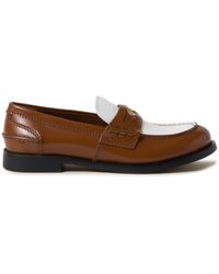 Miu Miu - Two-tone Leather Penny Loafers - Lyst