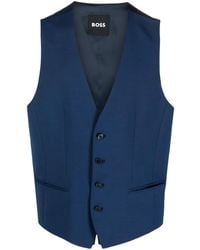 BOSS - Single-Breasted Buttoned Waistcoat - Lyst