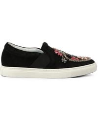 Lanvin - Embellished Slip-On Sneakers - Lyst