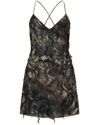 Roberto Cavalli - Lace Mini Dress - Lyst
