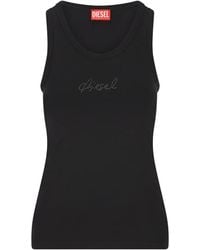 DIESEL - Crystal-Embellishment Tank Top - Lyst