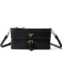 Prada - Nappa-Leather Wallet With Shoulder-Strap - Lyst