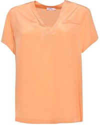 Barba Napoli - V-Neck Short-Sleeved Blouse - Lyst