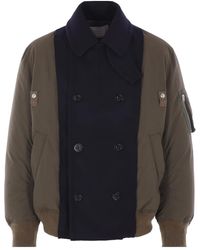 Sacai - Double-Breasted Anchor-Button Coat - Lyst