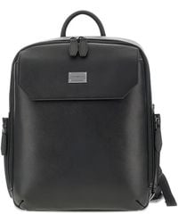 Emporio Armani - Flap Leather Backpack - Lyst